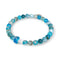 Hellblauer Achat | 925er Sterlingsilber | Glühwürmchen-Glaspilz-Edelsteinarmband